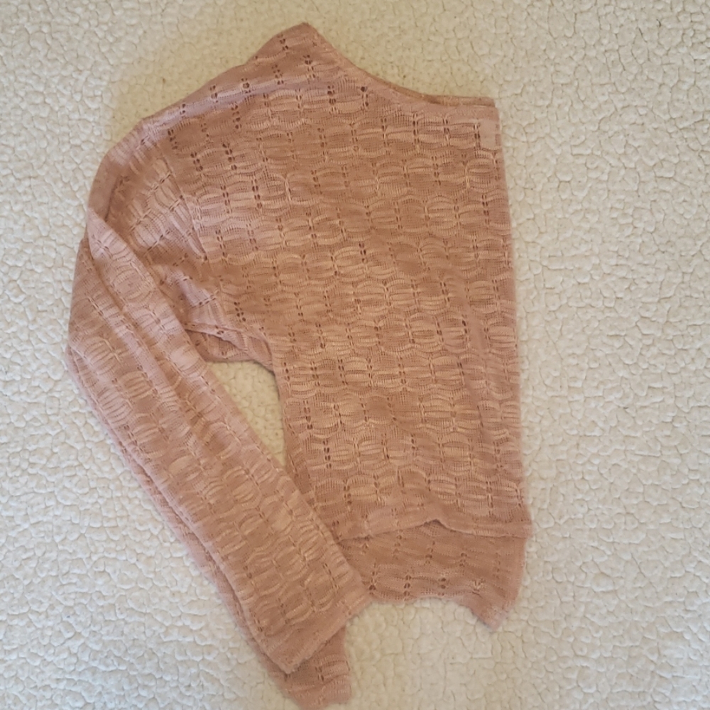 Blush Knit Long-Sleeve Crop Top